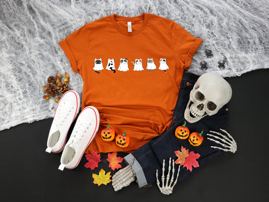 Halloween Cat Shirt, Ghost Cat Halloween T-Shirt - Mardonyx T-Shirt Autumn / S
