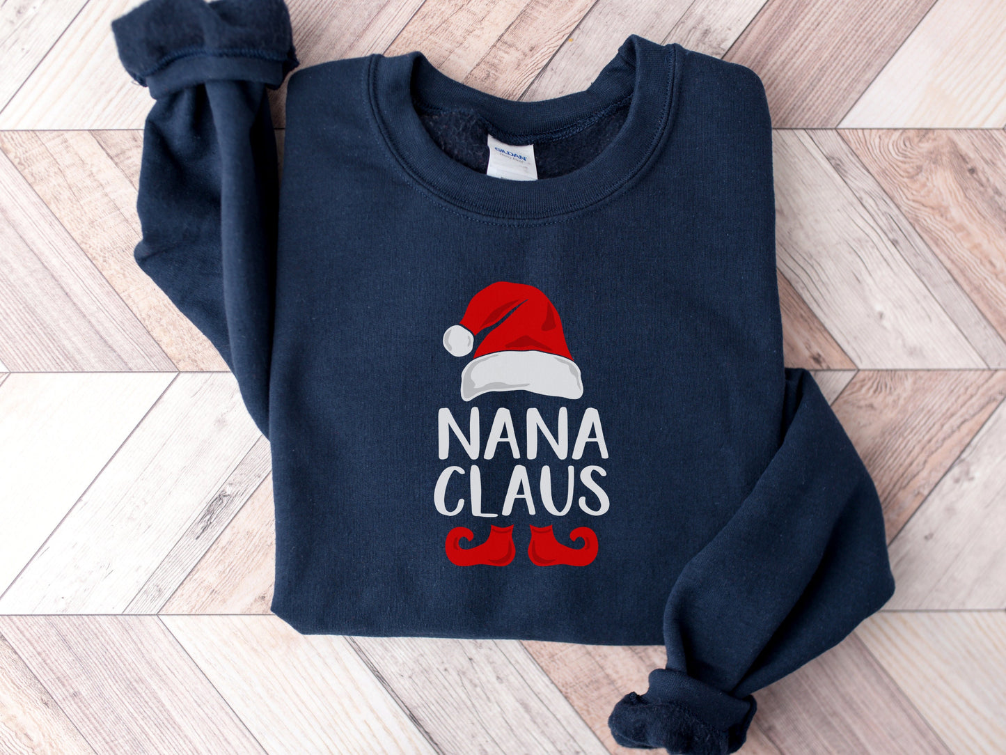 Nana Claus Sweatshirt, Nana Christmas Sweater, Holiday Shirt, Grandma Claus Shirt, Gift for Grandma, Matching Family Shirts