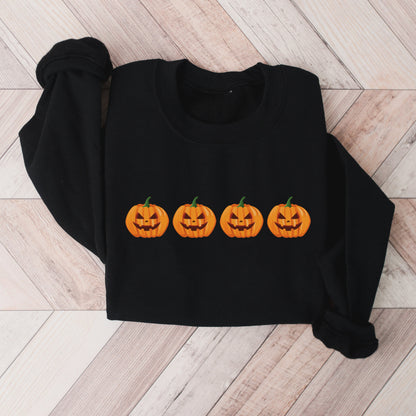 Women's Pumpkin Jack O' Lantern Halloween Sweatshirt