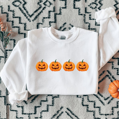 Women's Pumpkin Jack O' Lantern Halloween Sweatshirt