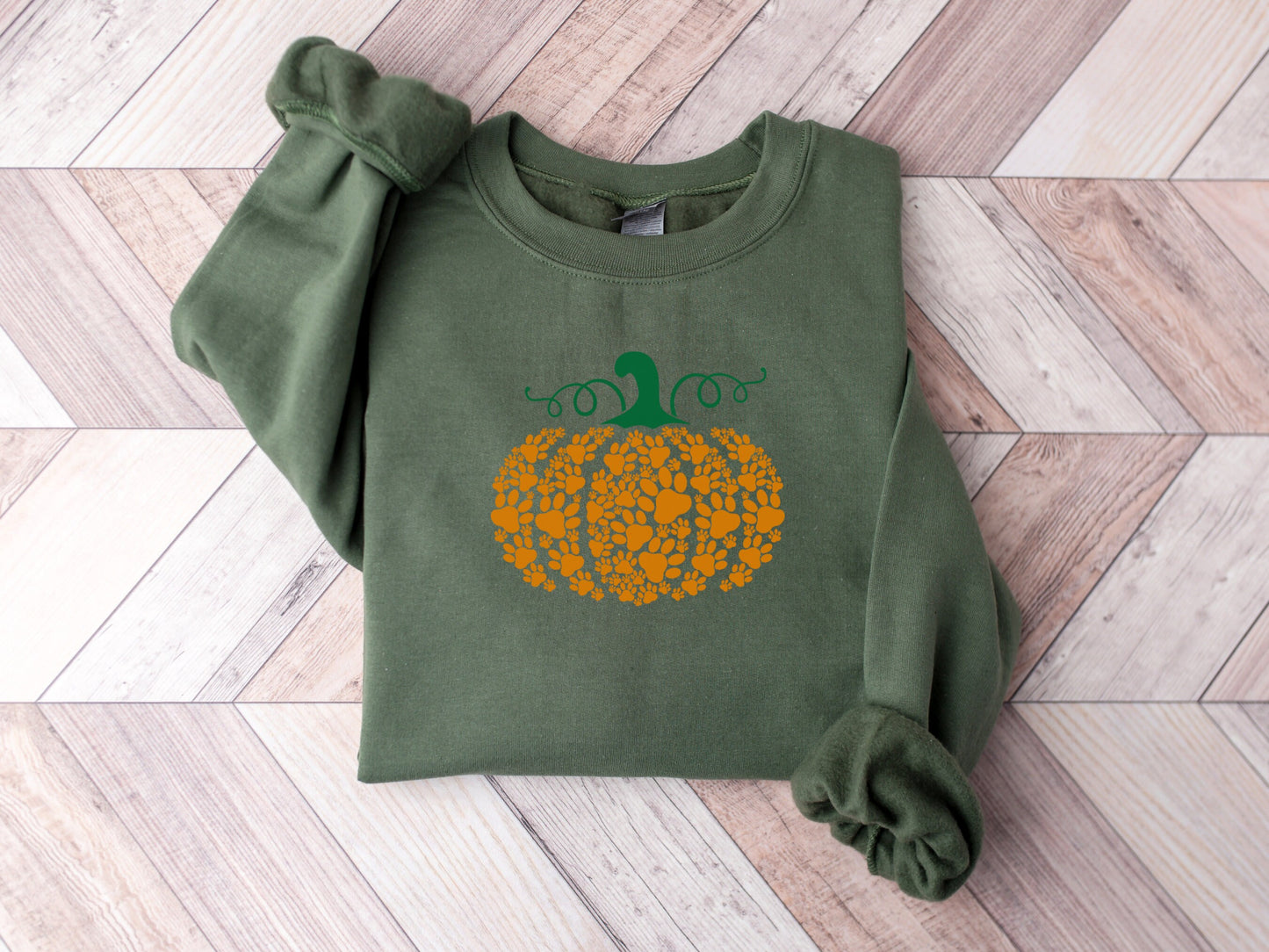 Paw Print Pumpkin Shirt, Halloween Dog Mom Sweatshirt