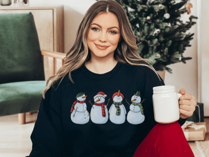 Womens Christmas Snowman Sweatshirt, Snowman Sweater, Christmas Snowman , Winter Sweatshirt, Holiday Sweaters for Women