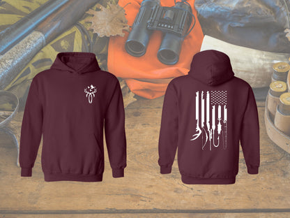 Hunting and Fishing Flag Sweatshirt