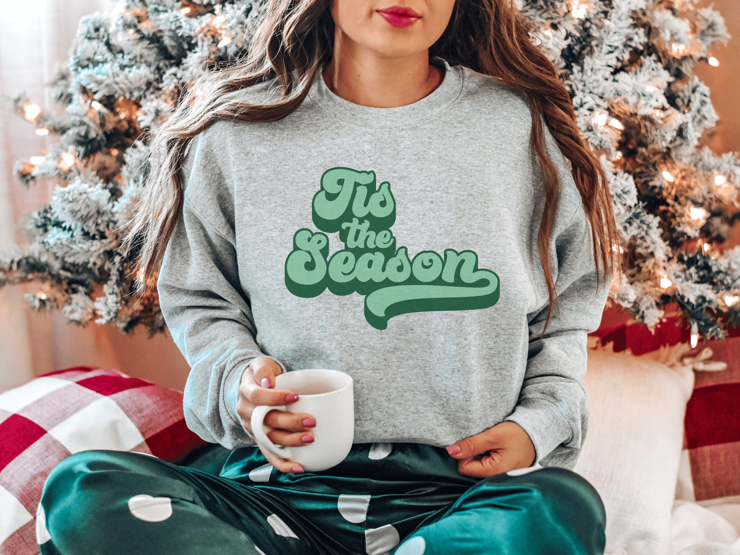 Womens Christmas Sweatshirt, Christmas Sweater, Christmas Crewneck, Tis the Season Sweatshirt, Holiday Sweaters for Women, Winter Sweatshirt
