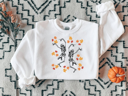 Women's Halloween Skeleton Sweatshirt, Dancing Skeleton