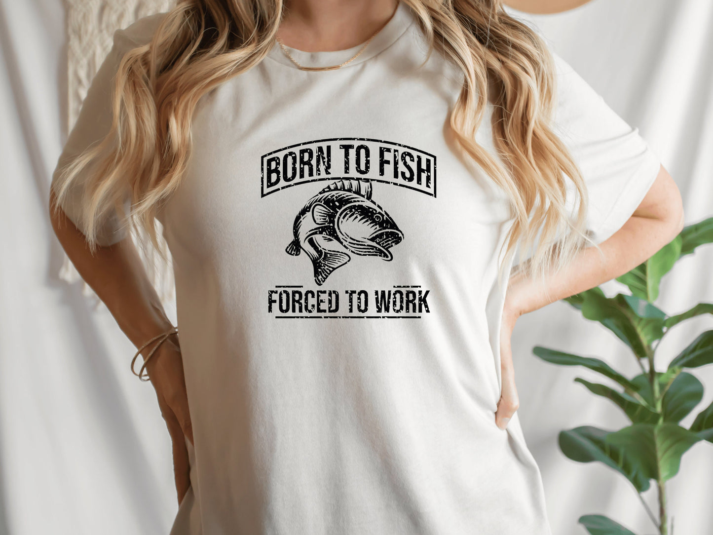 Fishing Gifts for Men, Fishing T-Shirt Born to Fish Forced to Work, Men's Fishing T-Shirt, Women's Fishing T-Shirt - Mardonyx T-Shirt Heather Dust / S