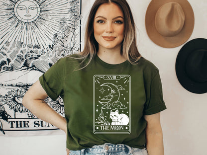 Moon Tarot T-shirt, Mystical Design Shirt, Moon Phase Astrology, Astronomy, Witchy Shirt, Celestial Women's Shirt, Occult T-Shirt, Intuition