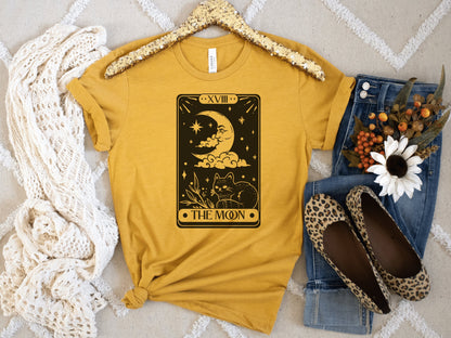 Moon Tarot T-shirt, Mystical Design Shirt, Moon Phase Astrology, Astronomy, Witchy Shirt, Celestial Women's Shirt, Occult T-Shirt, Intuition