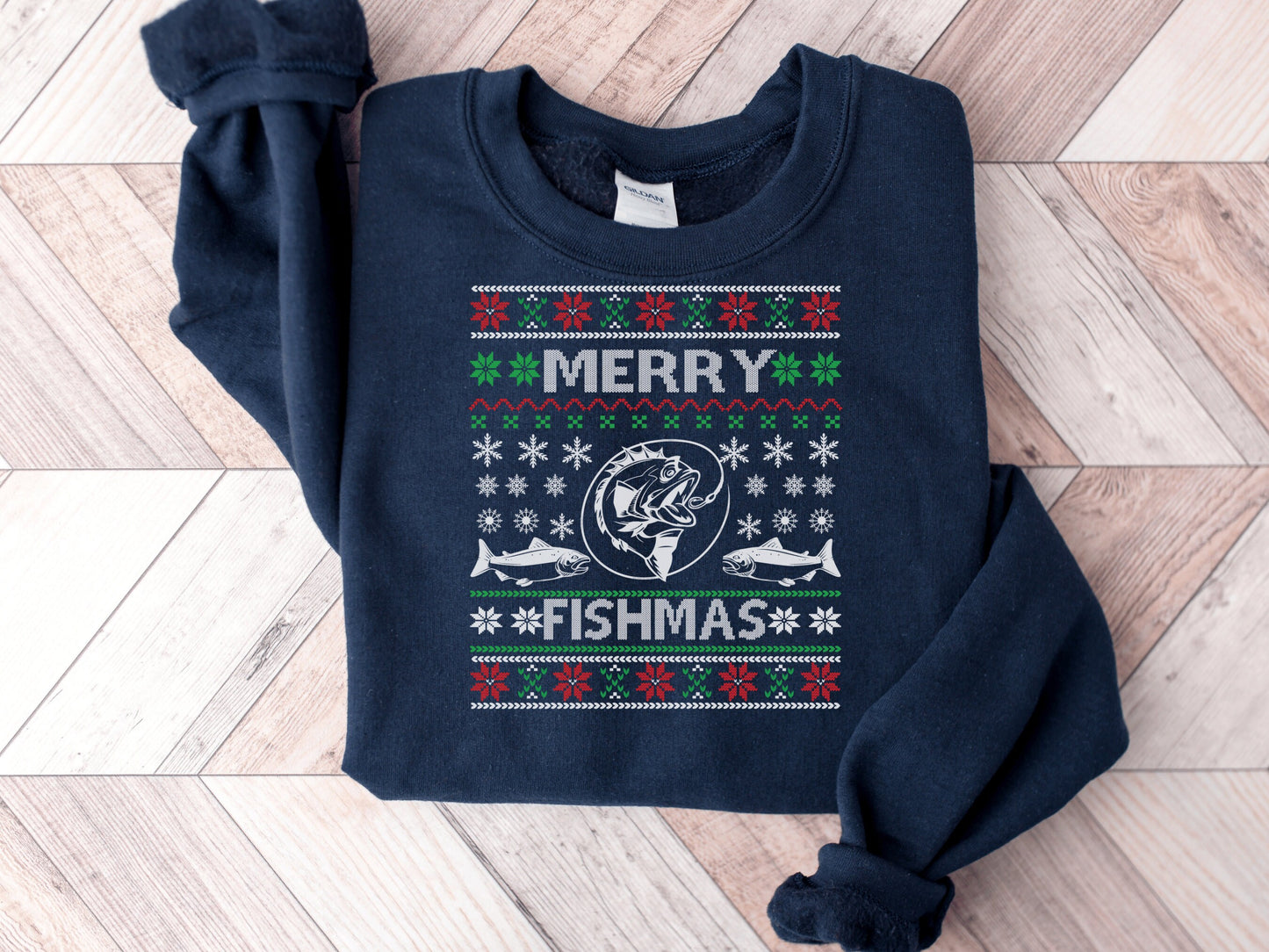 Fishing Gifts for Men, Ugly Christmas Sweater for Men, Merry Fishmas Ugly Christmas Sweater, Merry Fishmas Fishing Ugly Christmas Sweater