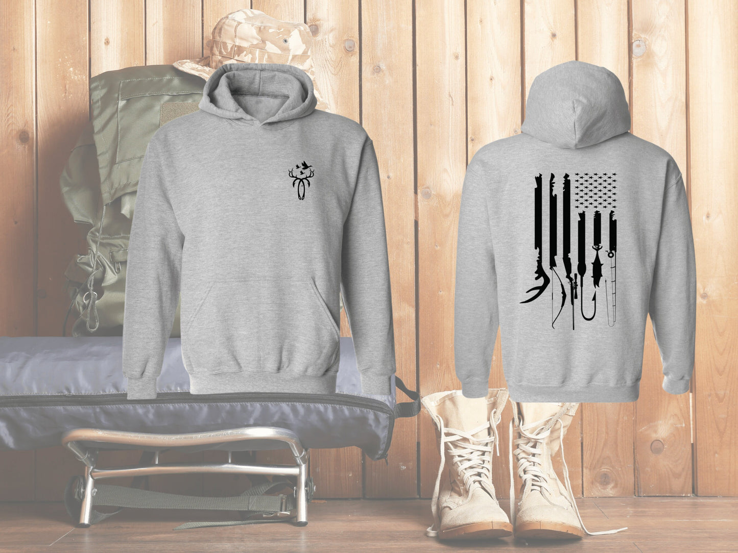 Hunting and Fishing Flag Sweatshirt