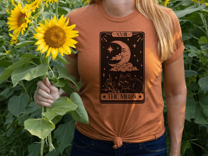 Moon Tarot T-shirt, Mystical Design Shirt, Moon Phase Astrology, Astronomy, Witchy Shirt, Celestial Women's Shirt, Occult T-Shirt, Intuition