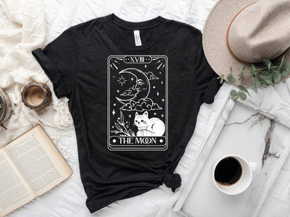 Moon Tarot T-shirt, Mystical Design Shirt, Moon Phase Astrology, Astronomy, Witchy Shirt, Celestial Women's Shirt, Occult T-Shirt, Intuition