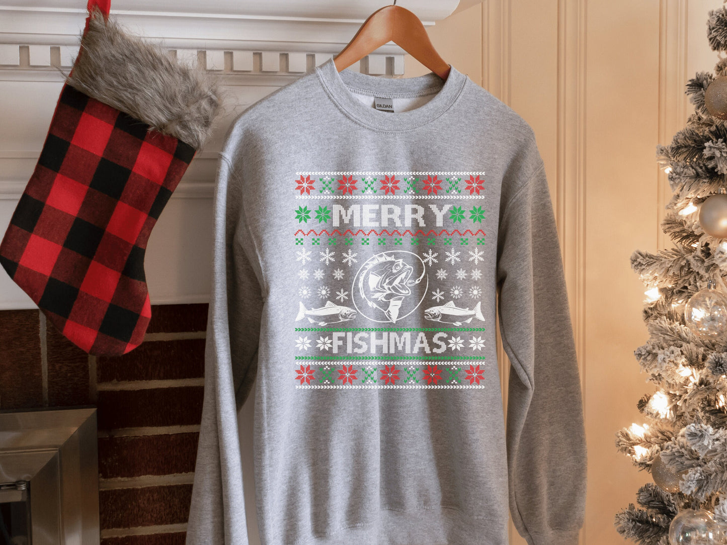 Fishing Gifts for Men, Ugly Christmas Sweater for Men, Merry Fishmas Ugly Christmas Sweater, Merry Fishmas Fishing Ugly Christmas Sweater