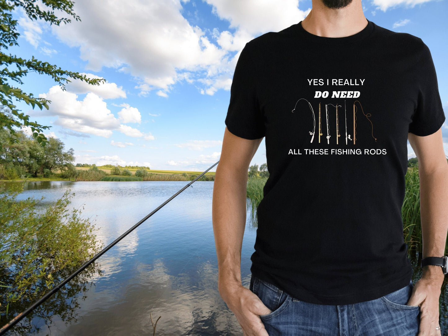 Fishing Gifts for Men, Fishing Rod Lover T-Shirt, Fishing Shirt Fishing Rod Collector, Funny Fishing Shirt