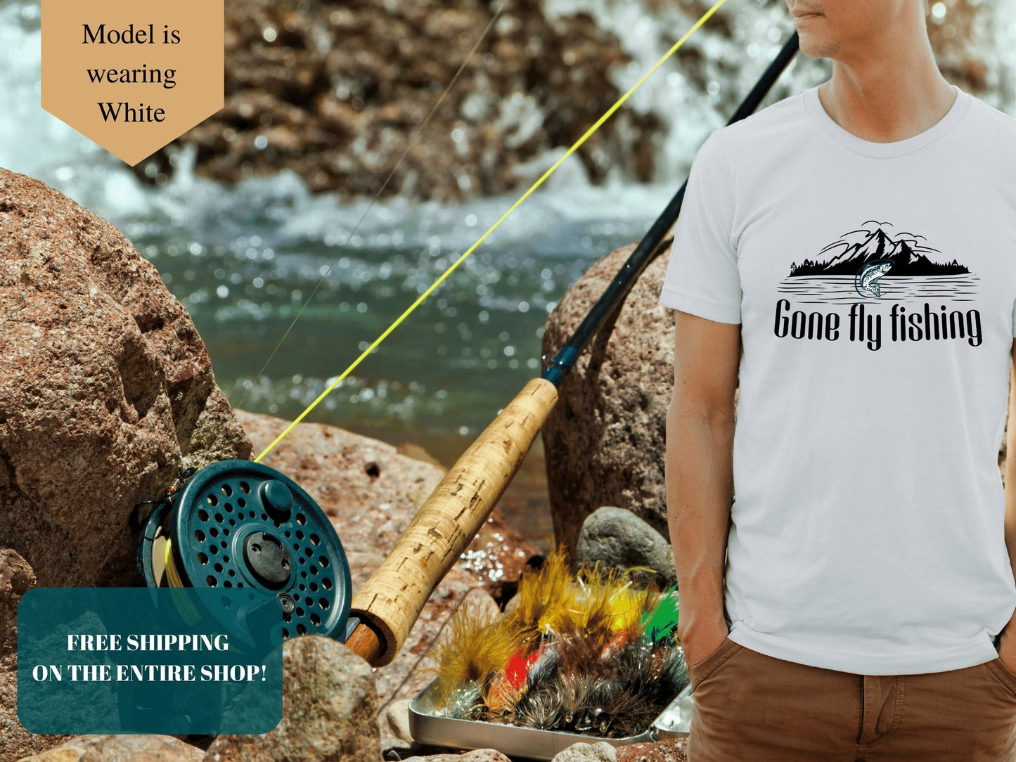Fly Fishing Shirt, Fly Fishing Gifts for Men, Fly Fishing T-Shirt, Fishing T-Shirt, Gone Fly Fishing, Angler Shirt