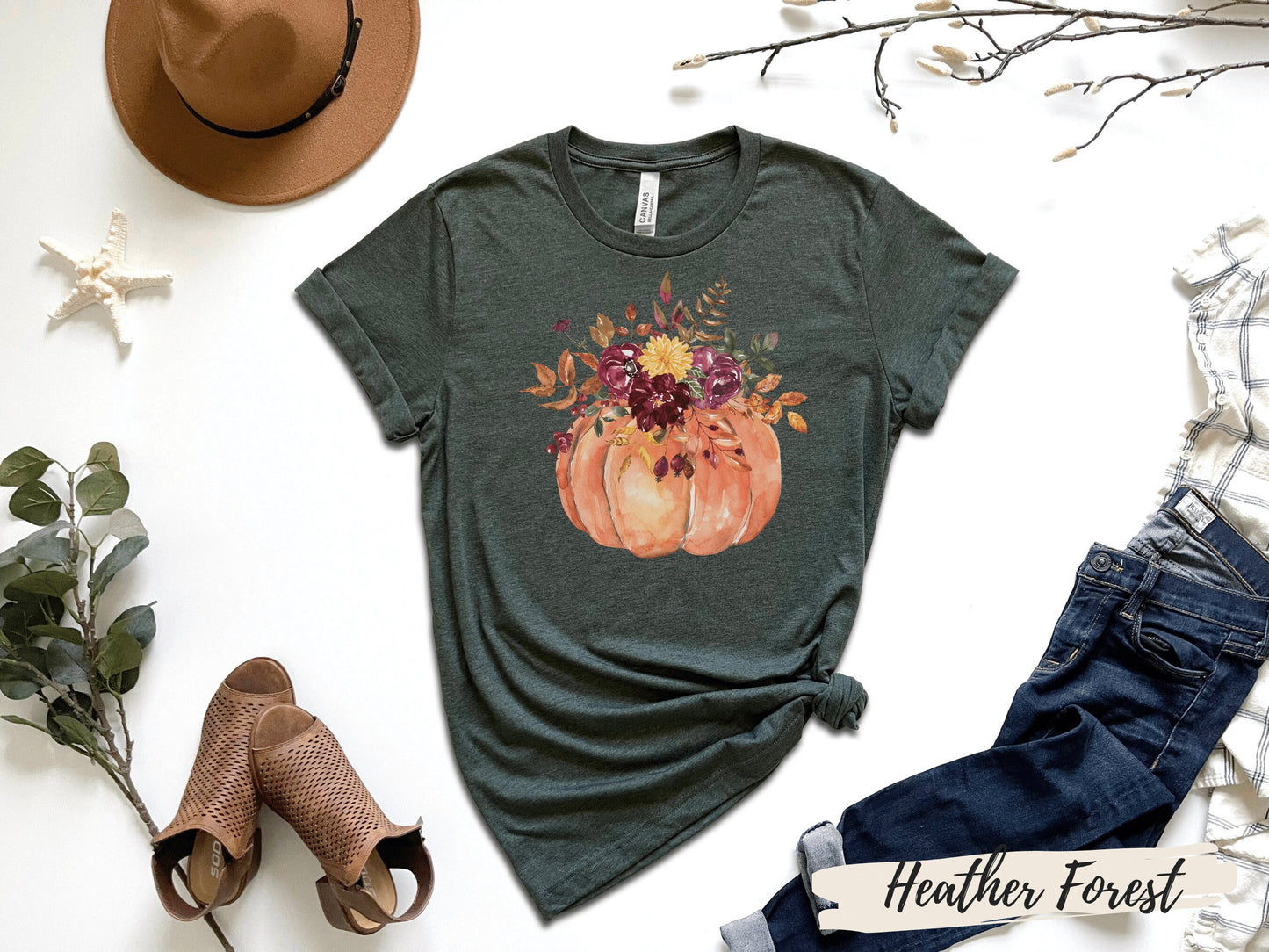 Women's Pumpkin Fall Thanksgiving T-Shirt