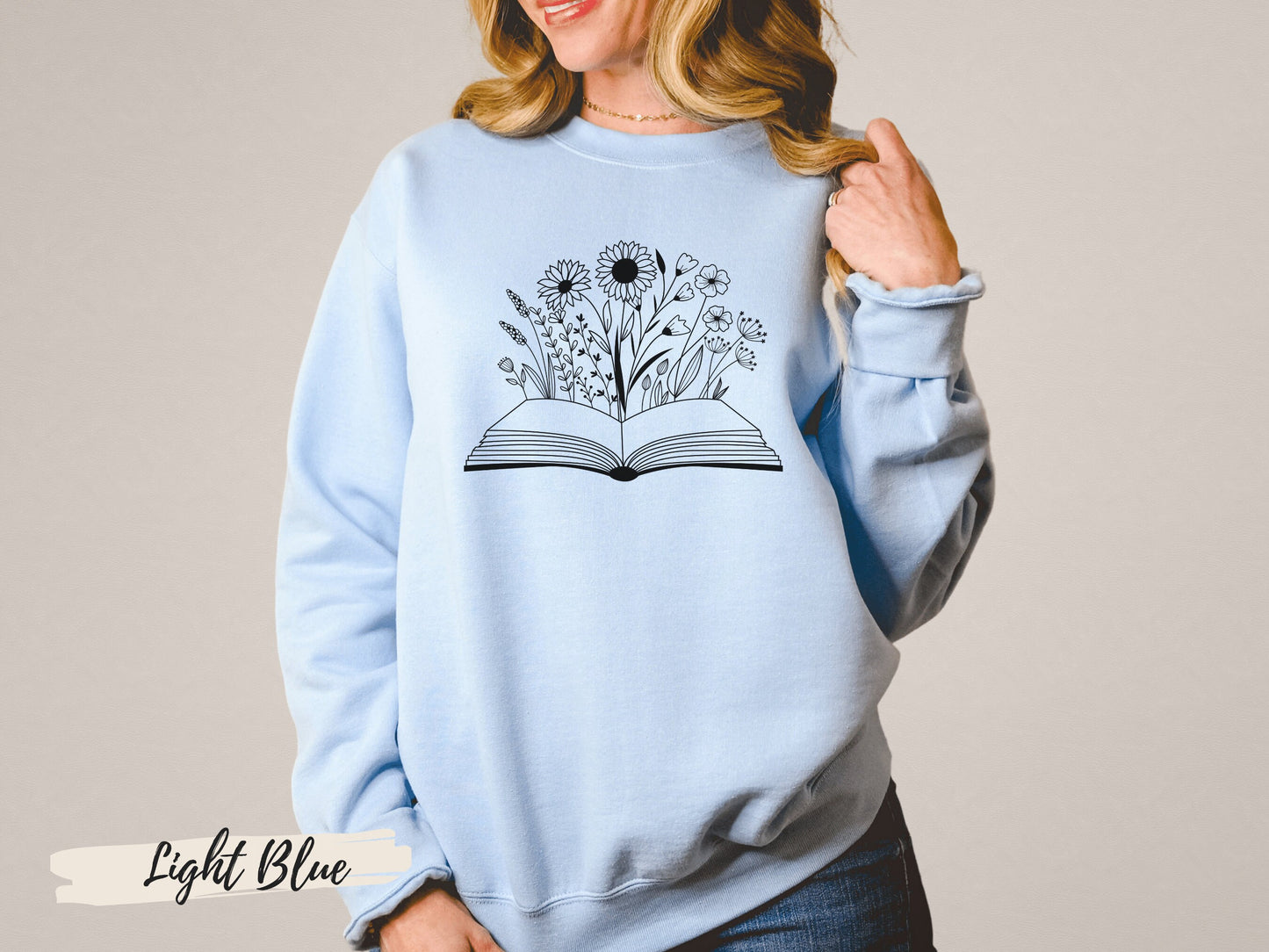 Wildflower Book Sweatshirt , Book Lover Sweatshirt, Floral Book Tee, Reading Sweatshirt, Graphic Sweatshirt, Book Readers Gift, Small book