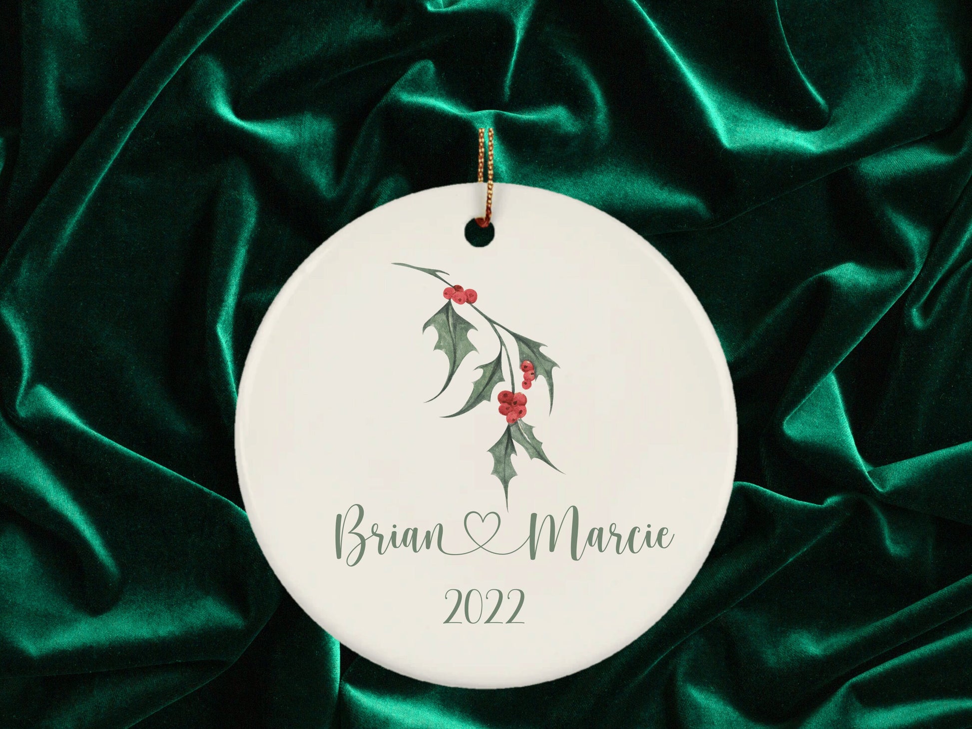 Couples Christmas Ornament, Personalized Name and Date, First Christmas Ornament, First Christmas Together, Newlywed Christmas Ornament - Mardonyx