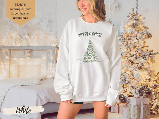 Merry and Bright Sweatshirt, Merry and Bright Sweatshirt, Merry and Christmas Sweatshirt, Gift for Christmas, Ugly Sweater Shirt - Mardonyx Sweatshirt