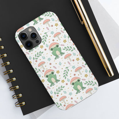 Aesthetic Frog Mushroom Phone Case, CottageCore Phone Case, iPhone 14 13 12 Pro Max Mini Tough Case, Aesthetic Art iPhone Samsung Phone Case - Mardonyx