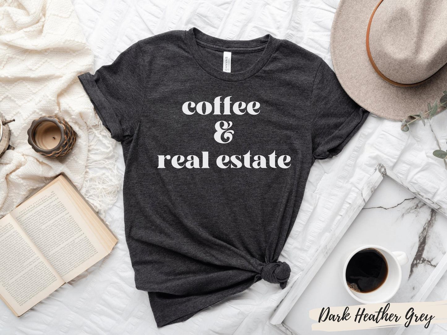 Coffee & Real Estate Shirt,Realtor Shirt,Coffee Shirt,Funny Realtor Shirt, Minimalist,Realtor Gift,Realtor Closing Gift,Realtor Thank You
