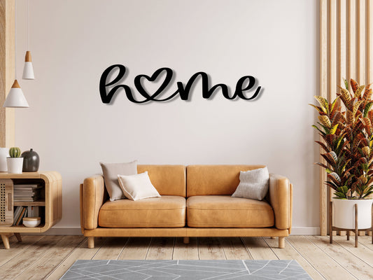 Home Heart Metal Art Decor Steel Sign