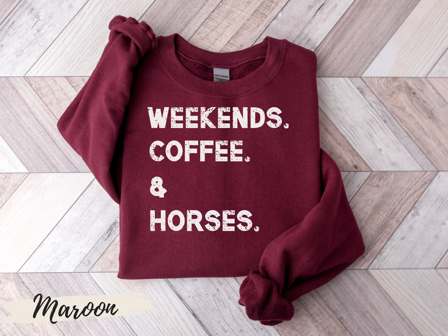 Weekends, Coffee & Horses Sweatshirt, Horse Gifts, Horse Shirt, Horse Sweatshirt, Sweaters for Women, Gift for Horse Lover, Horse Shirts
