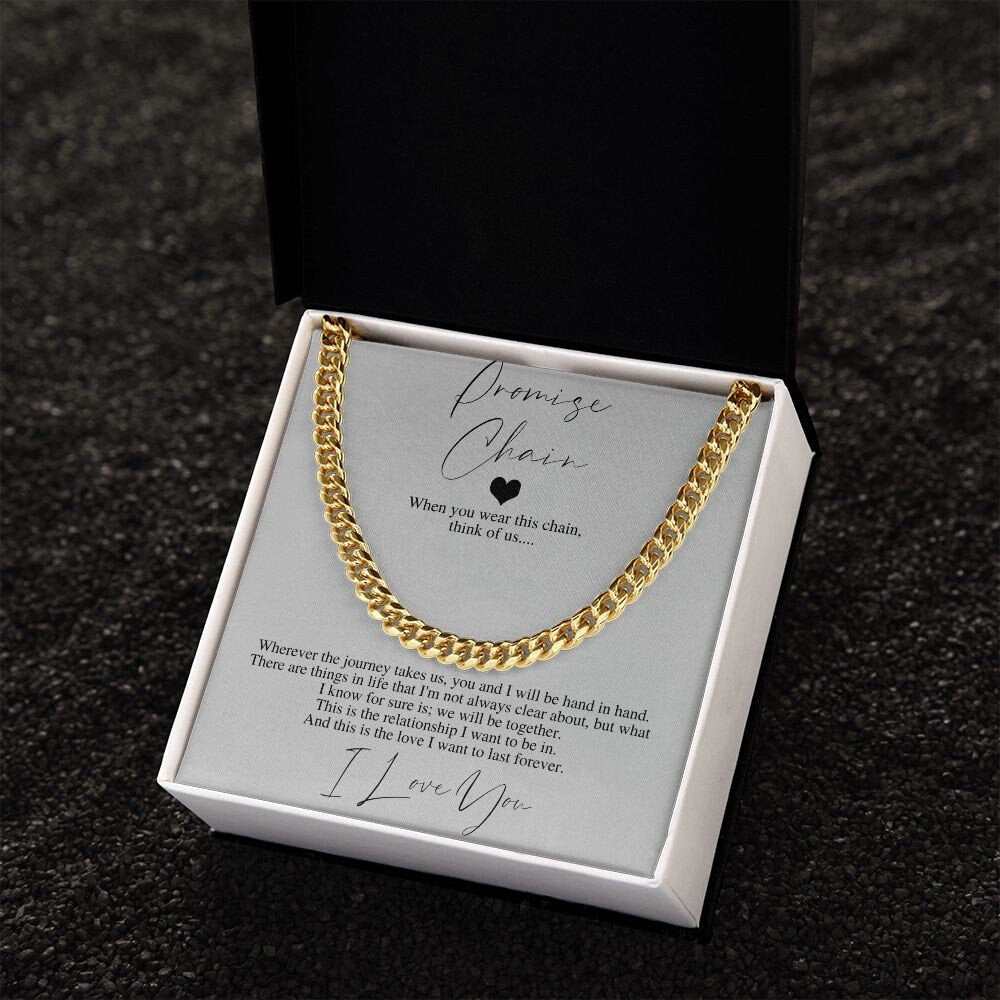 Promise Cuban Chain Necklace,Romantic Gift for Boyfriend,Appreciation Gift for Boyfriend