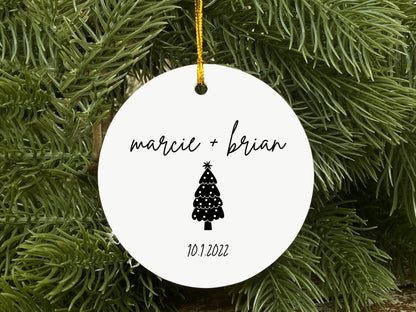 Our First Christmas Personalized Ornament, Personalized Name and Date, First Christmas Ornament, First Christmas Together, Newlywed Ornament