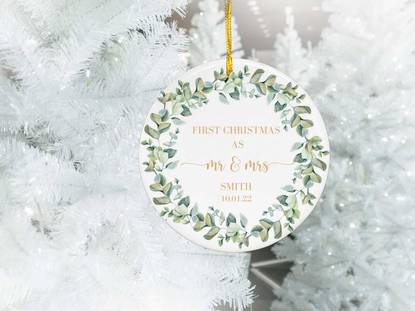 Personalized First Christmas Ornament, Newlywed Ornament, First Christmas Married Ornament, Personalized Ornaments Christmas
