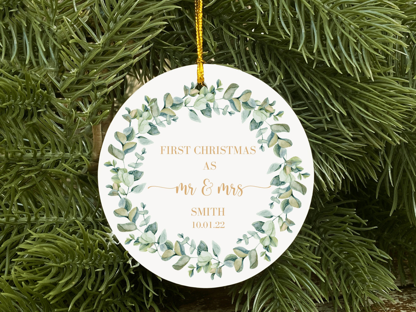 Personalized First Christmas Ornament, Newlywed Ornament, First Christmas Married Ornament, Personalized Ornaments Christmas