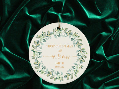 Personalized First Christmas Ornament, Newlywed Ornament, First Christmas Married Ornament, Personalized Ornaments Christmas