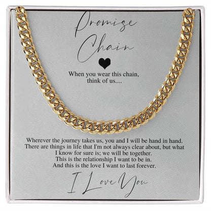 Promise Cuban Chain Necklace,Romantic Gift for Boyfriend,Appreciation Gift for Boyfriend