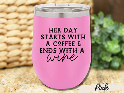 Wine Coffee Lover Tumbler, Funny Insulated Tumbler, Wine Lover Gifts, Travel Wine Glasses, Insulated Wine Glass, Personalized Wine Tumbler