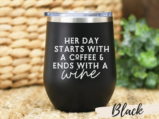 Wine Coffee Lover Tumbler, Funny Insulated Tumbler, Wine Lover Gifts, Travel Wine Glasses, Insulated Wine Glass, Personalized Wine Tumbler