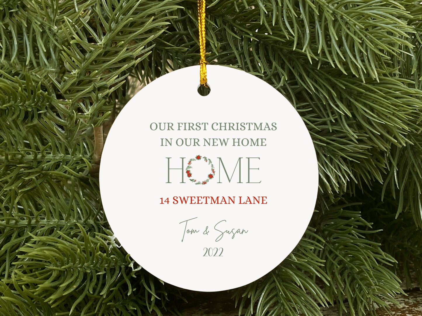 Personalized First Christmas in Our New Home Ornament,  New Home Ornament, Christmas in Our New Home, Newlywed Christmas Gift