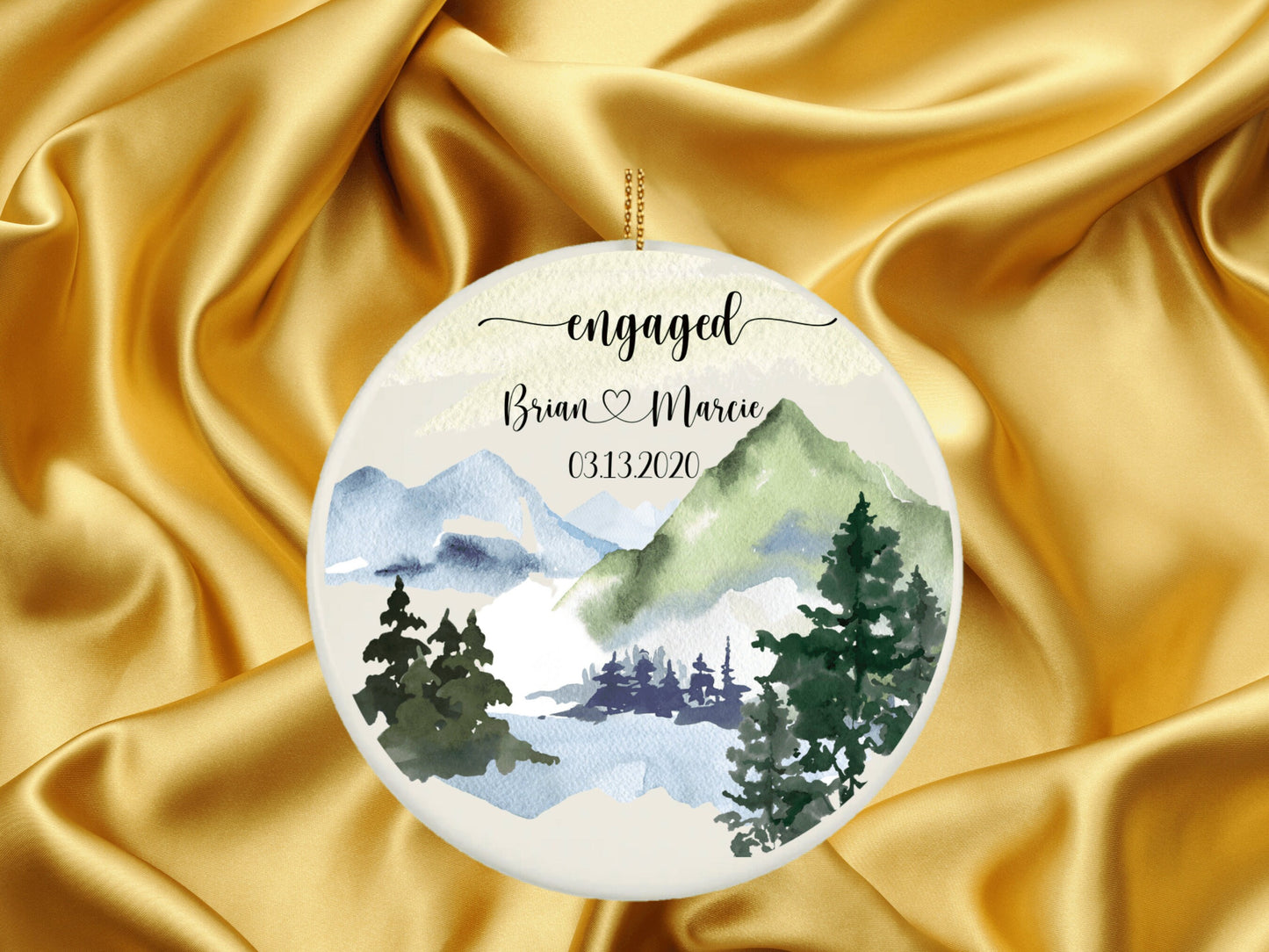 Personalized Engaged Ornament, Engagement Ornament, Engagement Gifts, Custom Ornament,Engagement Announcement,Couples Ornament, Just Engaged