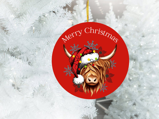 Highland Cow Ornament, Cow Lover Gift, Cow Ornament