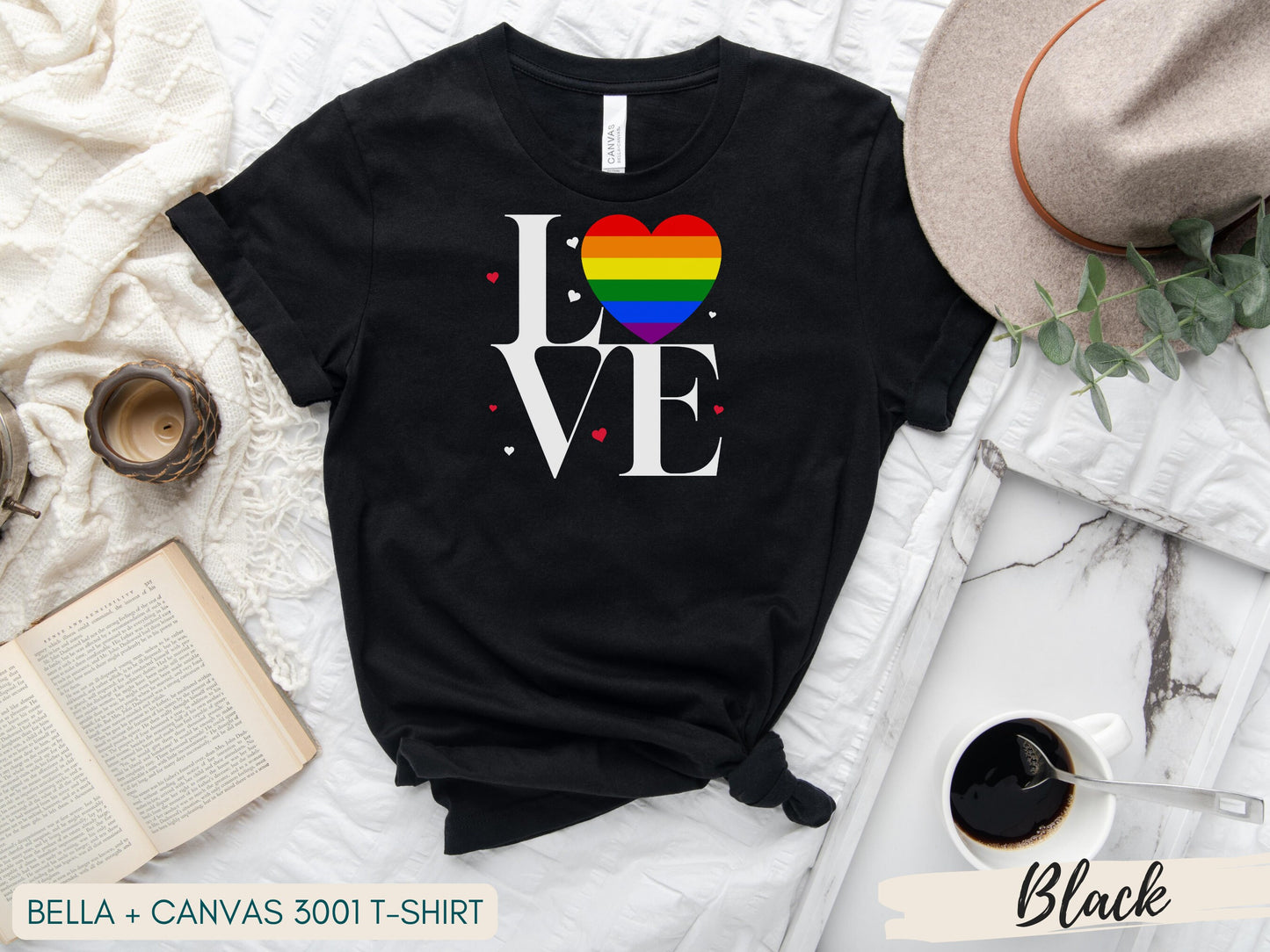Valentines Day, Womens Love is Love Shirt, Pride Shirt, Mens Love Rainbow Shirt, Kindness Shirts, LGBTQ Support Tees, Gay Pride Shirt - Mardonyx T-Shirt S - Sweatshirt / Black