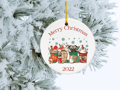 Pug Ornament, Custom Dog Christmas Ornament, From the Dog ornament, Pug Lover Gift, Pug Mom Gift, Pug Dad Gift