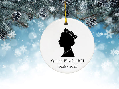Queen Elizabeth Christmas Ornament, Porcelain Queen Mom Ornament, Queen Elizabeth II Bauble. Remembrance Memorial Memory Keepsake