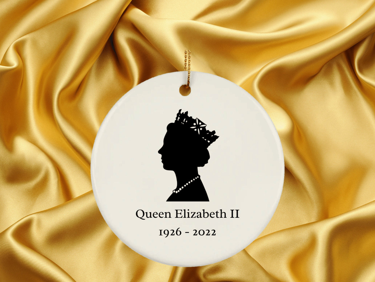 Queen Elizabeth Christmas Ornament, Porcelain Queen Mom Ornament, Queen Elizabeth II Bauble. Remembrance Memorial Memory Keepsake