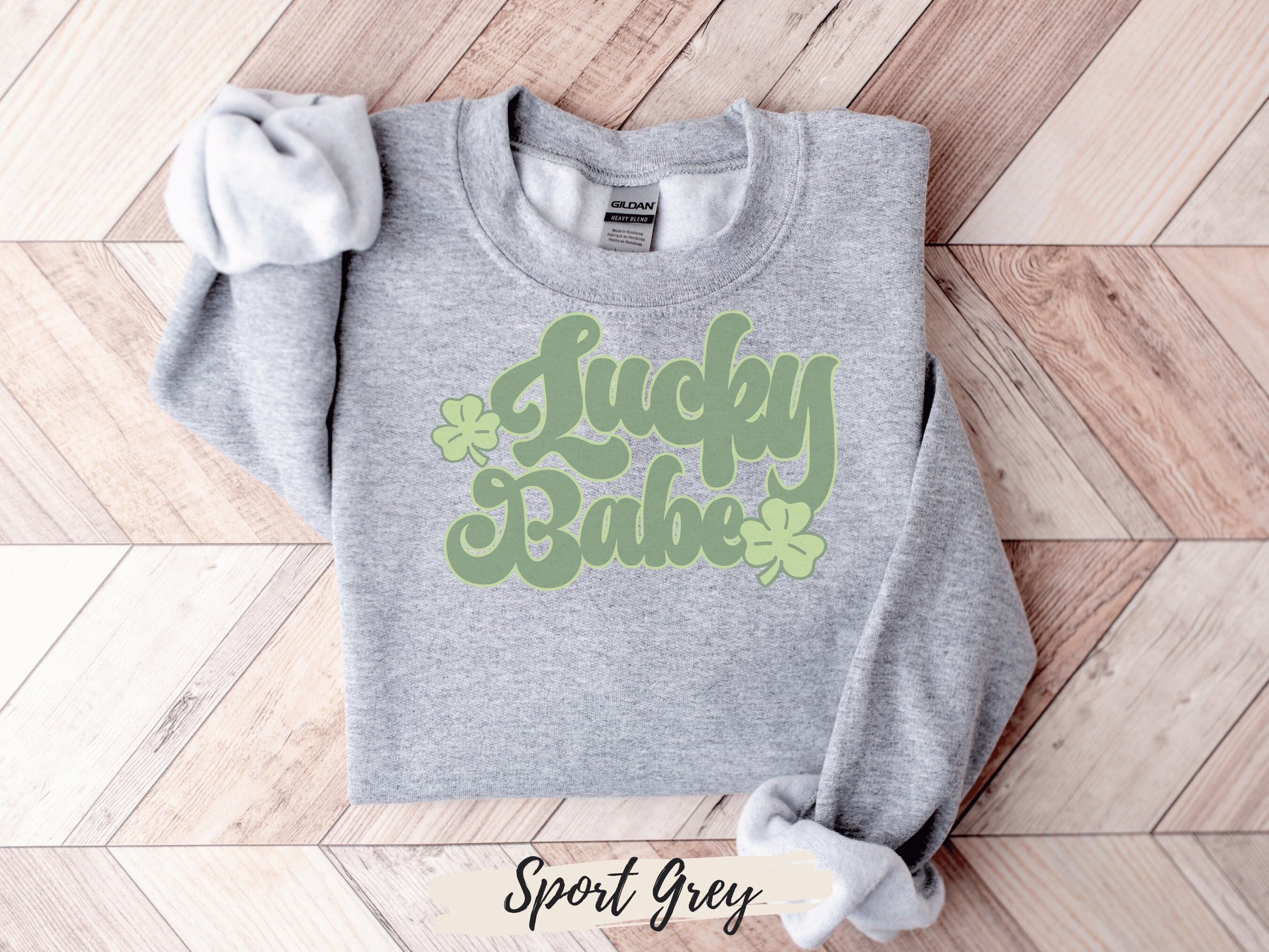 Lucky Retro Sweatshirt, Lucky Babe Shirt, Womens Lucky Sweatshirt, Shamrock Shirt - Mardonyx Sweatshirt Black