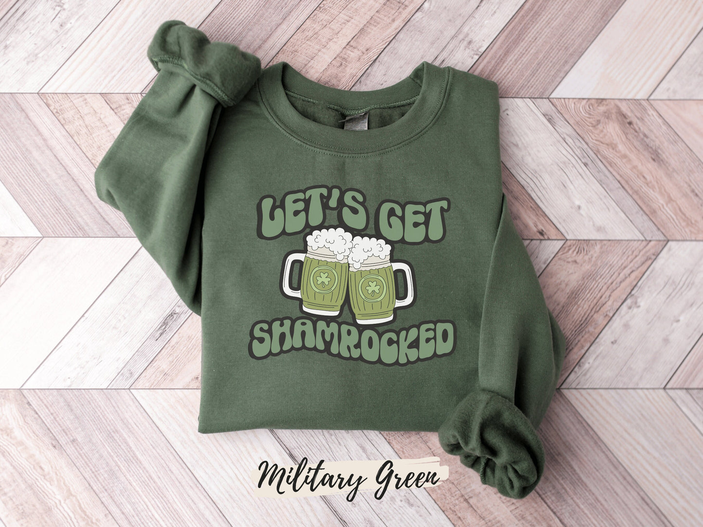 Lucky Retro Sweatshirt, Lets Get Shamrocked, Funny St Patricks Shirt, Irish Lucky Shirt, Saint Patricks Days