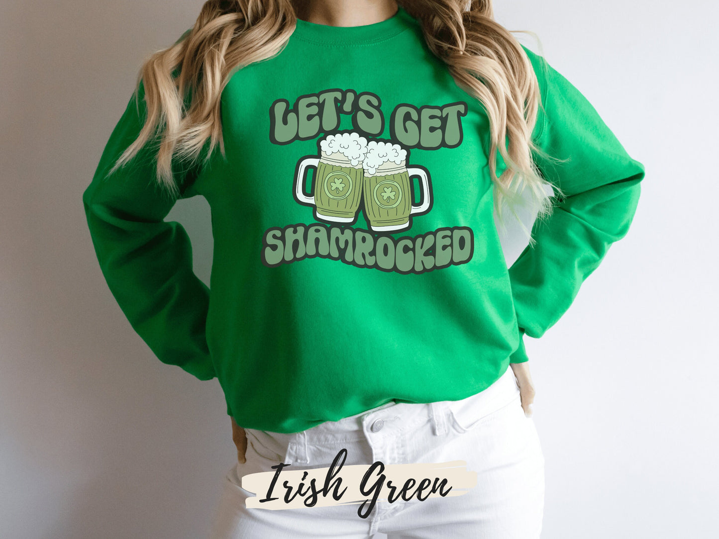 Lucky Retro Sweatshirt, Lets Get Shamrocked, Funny St Patricks Shirt, Irish Lucky Shirt, Saint Patricks Days