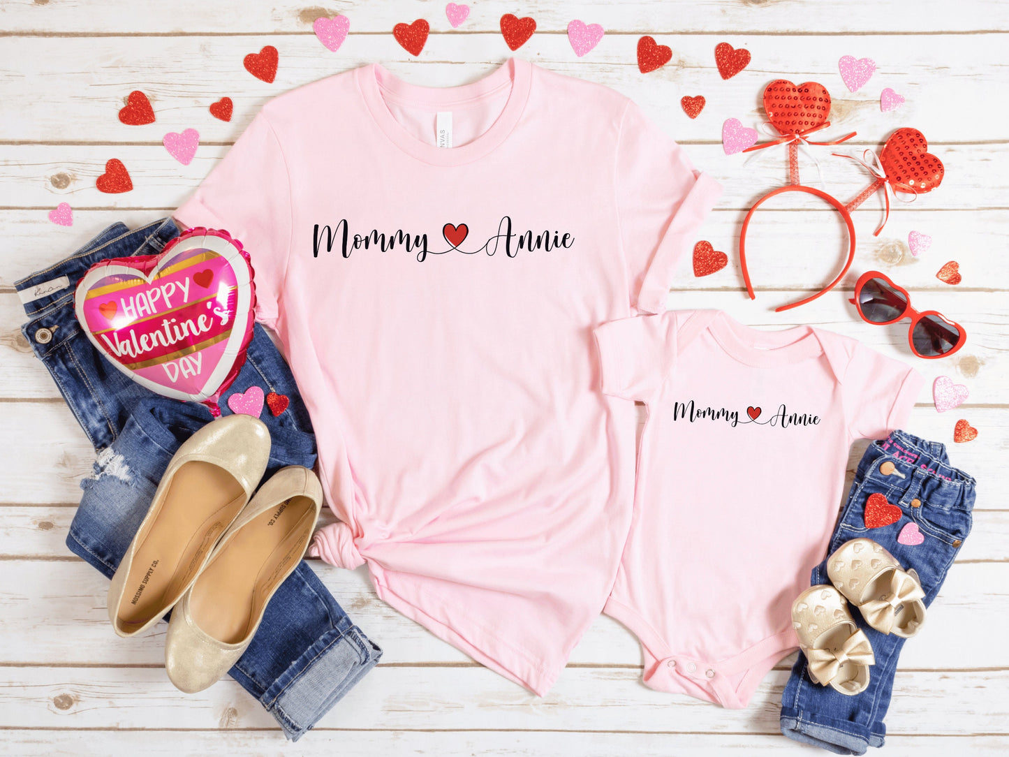 Personalized Mommy and Me Valentines Shirts, Mama and Mini Valentine Shirts, Valentines Day Gift Mom and Daughter, Mommy and Me Shirts