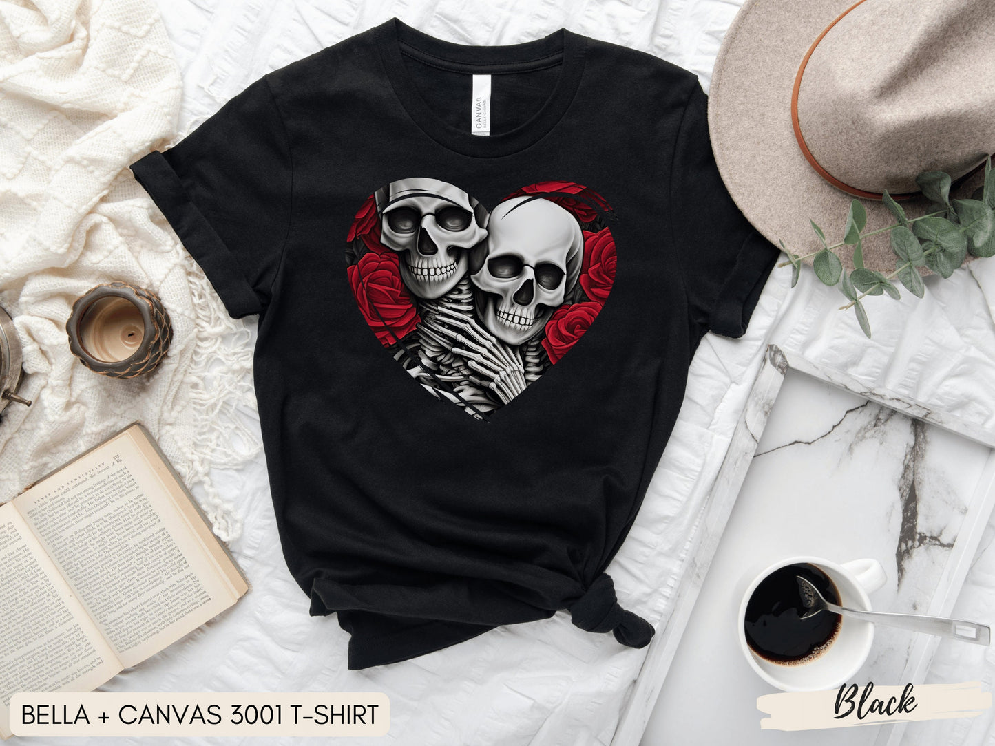 Skeleton Romance Shirt, Skeletons in Love Shirt, Valentine's Day, Love Shirt, Skeleton Shirt, Skeleton Couple, Skeleton Lovers, Romance Tee