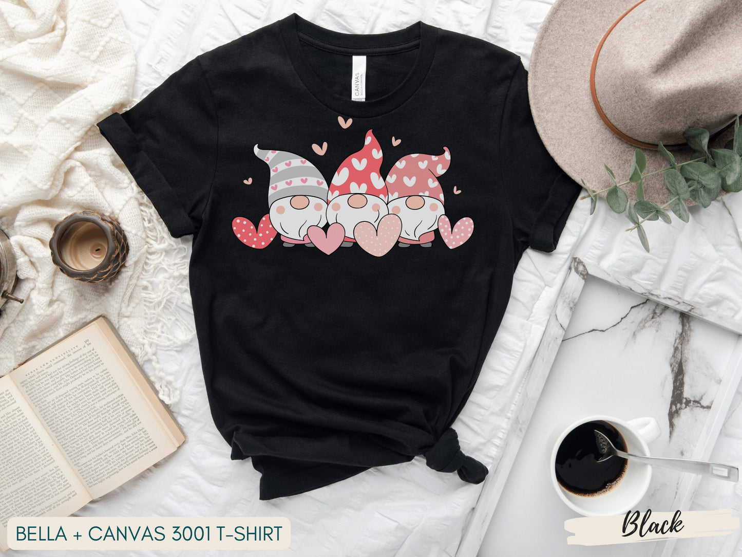 Valentine Gnomes Shirt, Valentines Day Shirt for Woman, Cute Valentine Shirt, Scandinavian Gnome Shirt, Valentines Day Gift