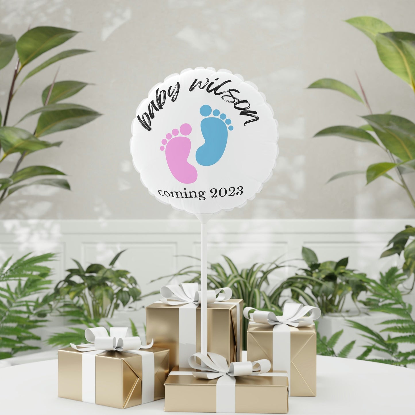 Custom Balloons, Baby Shower Balloons, Custom Baby Shower Reveal Balloons, Personalized Baby Announcement Balloons. Custom Name Balloons