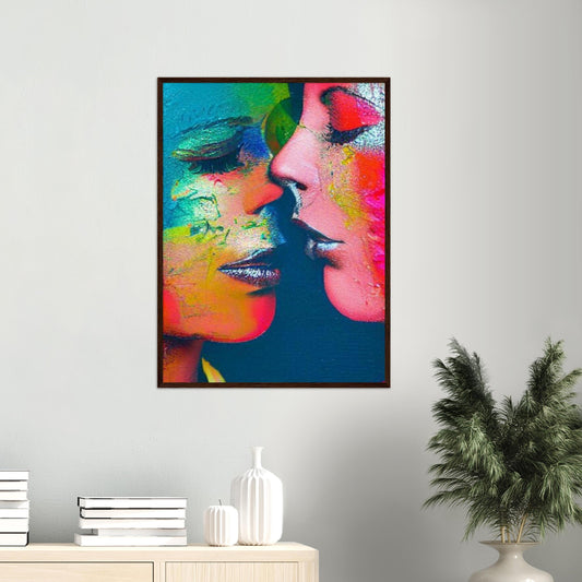 Rainbow Kiss: A Celebratory Portrayal of Love and Connection, Lesbian Art, Lesbian Gifts, Gay Pride